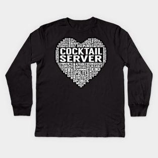 Cocktail Server Heart Kids Long Sleeve T-Shirt